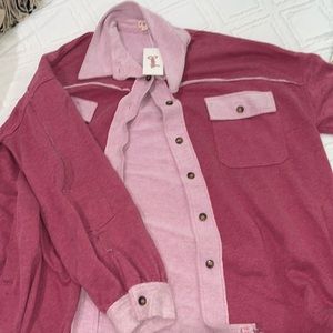 Harper pink button up Swank shaket